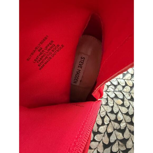 Steve Madden Red Leather Stilleto Elysia Bootie - Picture 6 of 11